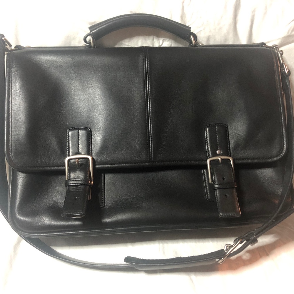 Coach Black Leather Briefcase